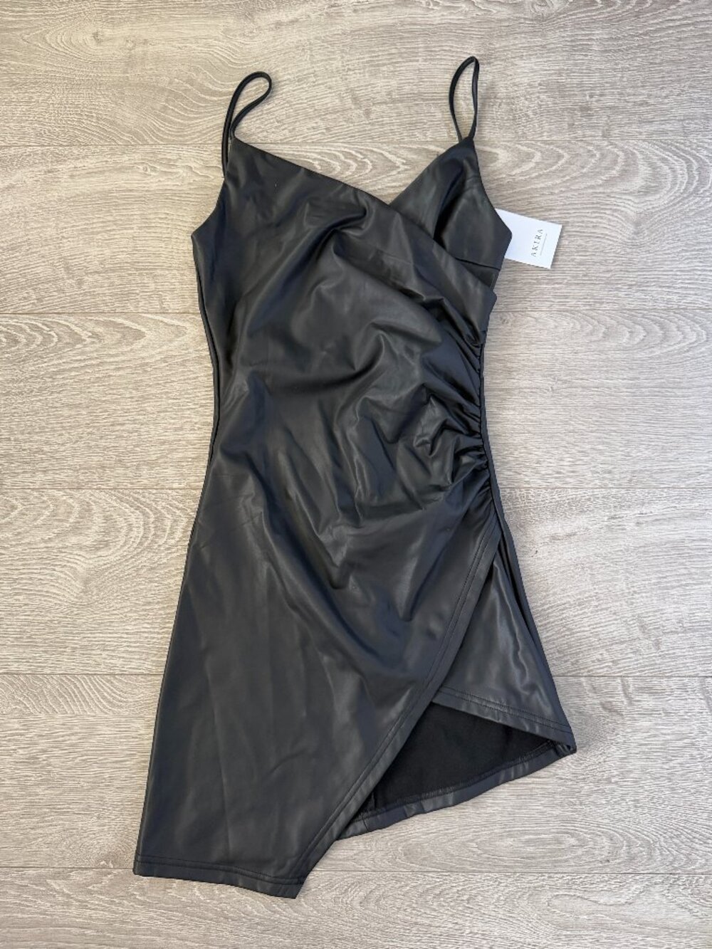 Akira Brown Faux Leather Mini Dress Size S NWT